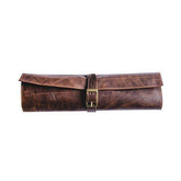 Arrow Leather Goods Knife Roll Bag Brown