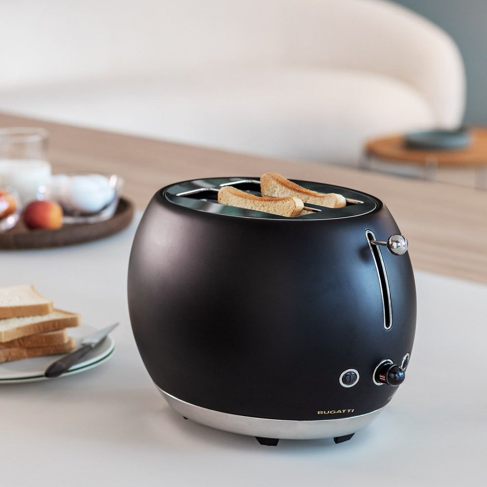 Bugatti Romeo Stainless Steel 2-Slice Toaster Black
