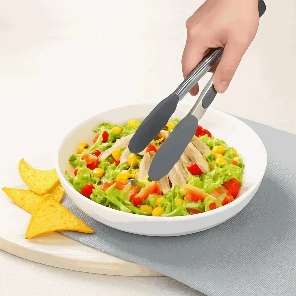 Creative Cooking Silicone Tongs Small Grey