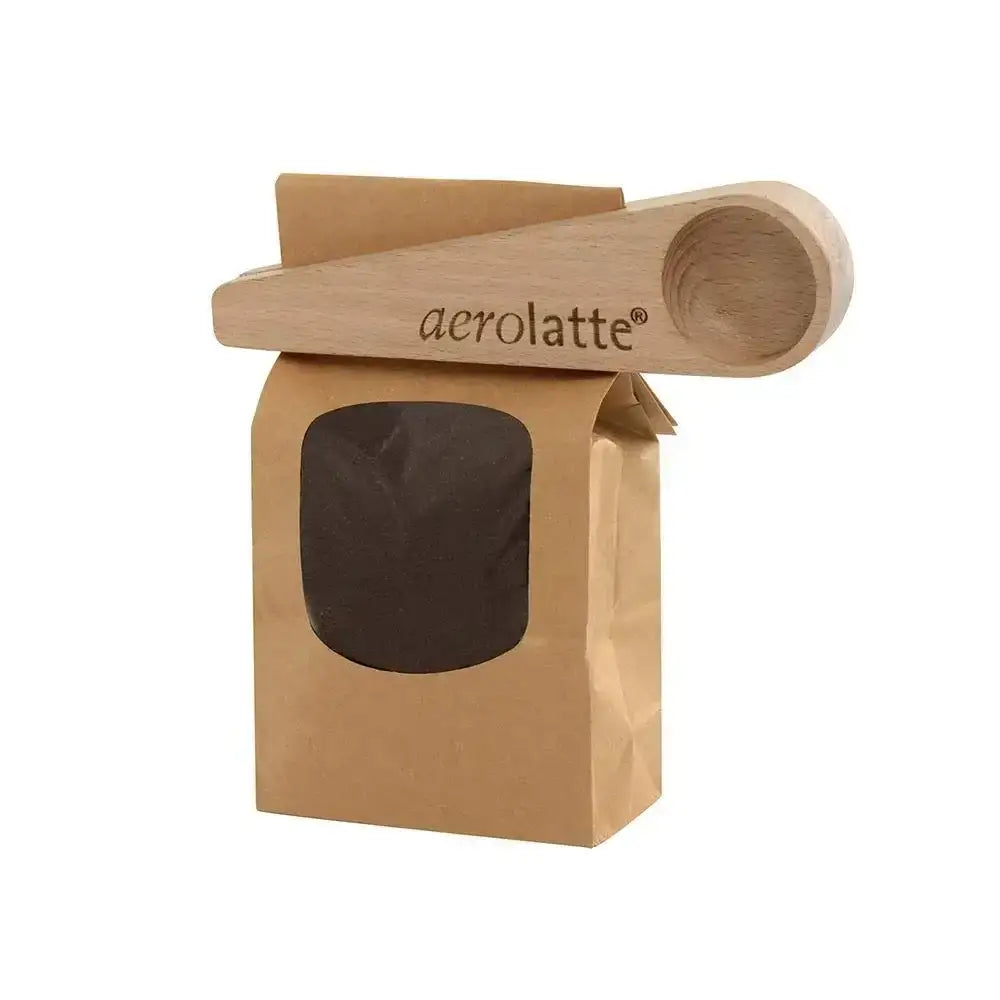 Aerolatte Beechwood Coffee Bag Storage Clip & Scoop