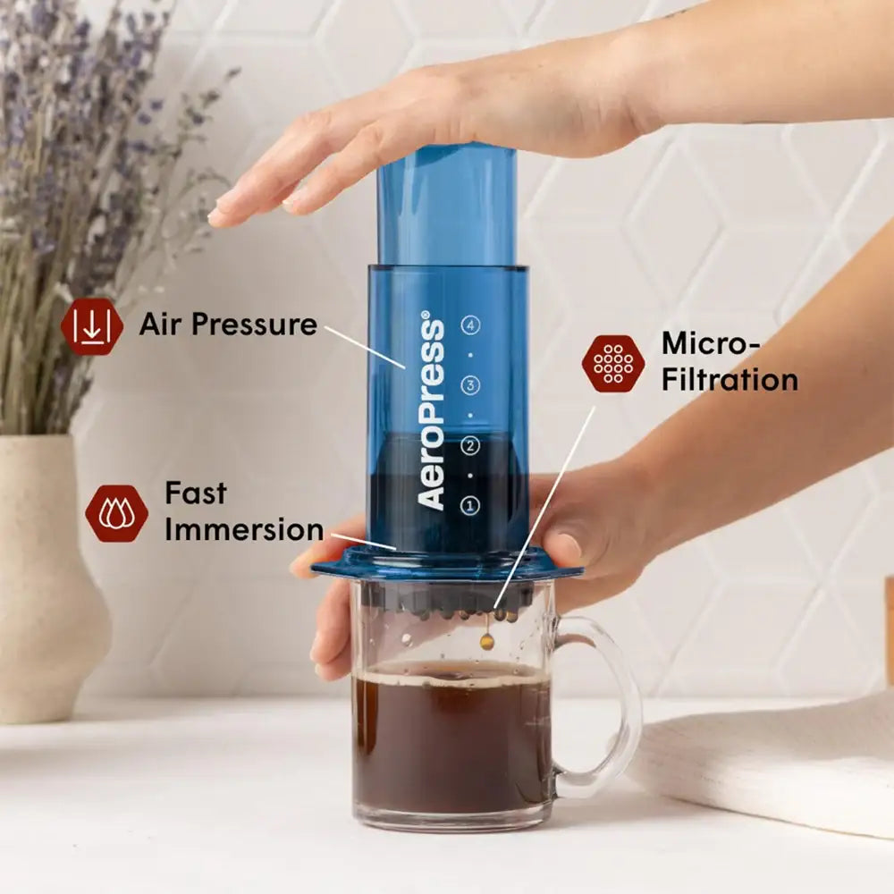 AeroPress Clear Blue 4-Cup Coffee Maker