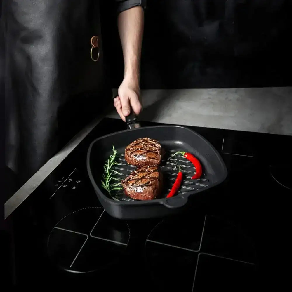 AMT Gastroguss Non Stick Square BBQ Grill Pan 28cm