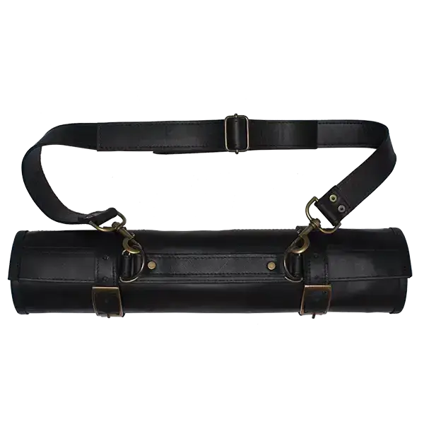 Arrow Leather Goods Knife Roll Black Deluxe 14 Slot