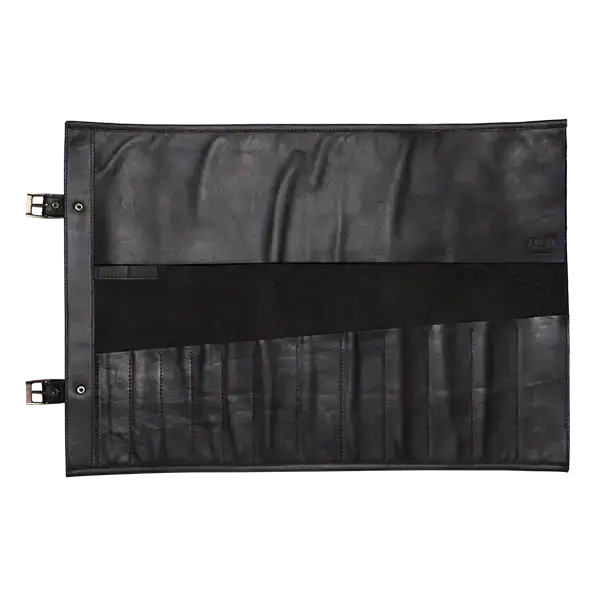 Arrow Leather Goods Knife Roll Black Deluxe 14 Slot