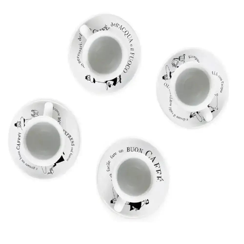 Bialetti Carosello Espresso Cup & Saucer Set of 4