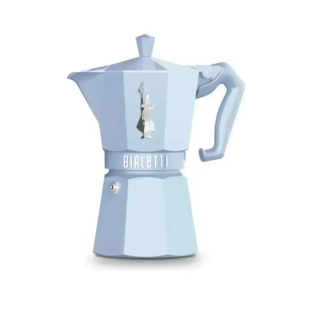 Bialetti Moka Exclusive Espresso Maker 6-Cup Light Blue