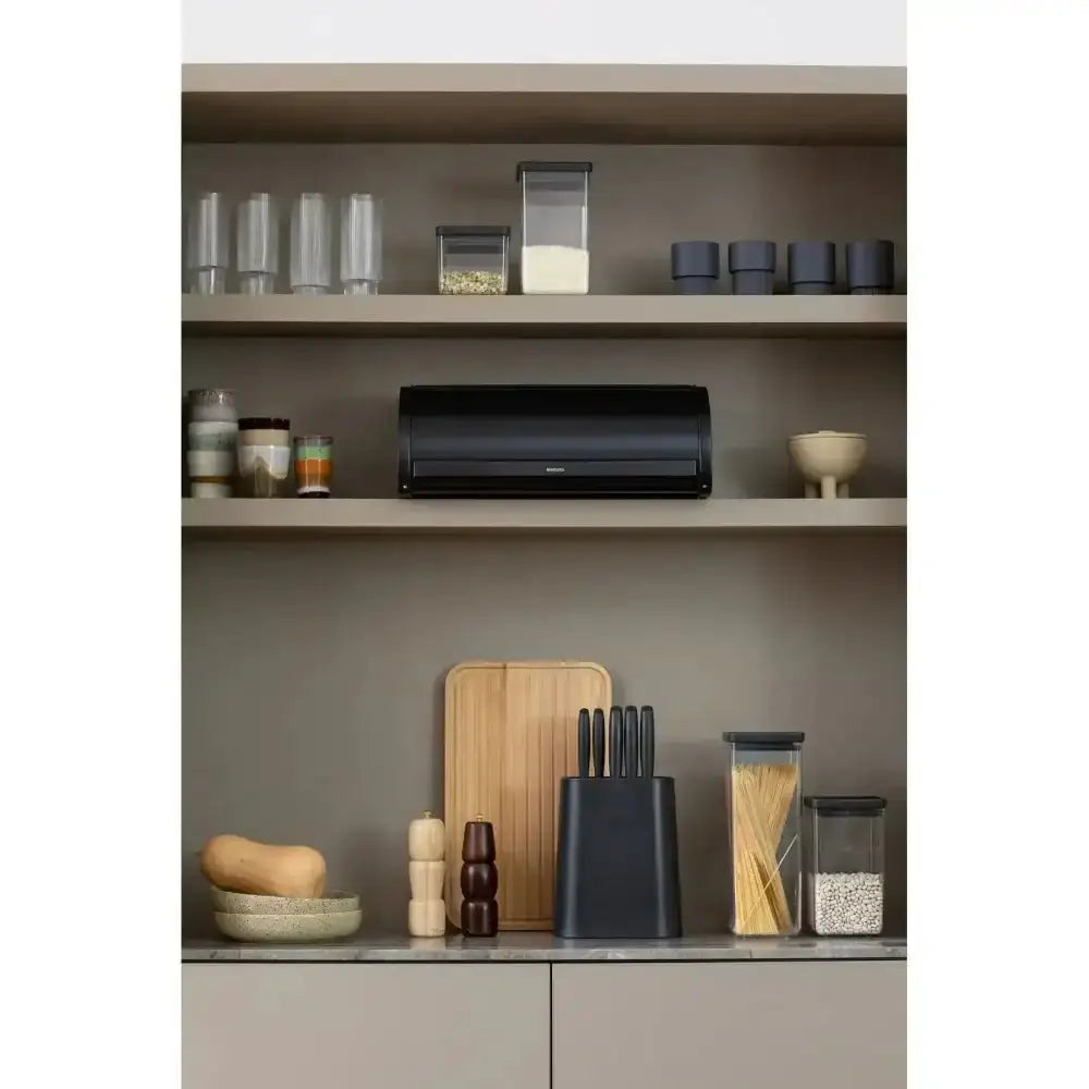 Brabantia Bread Bin Roll Top Matt Black