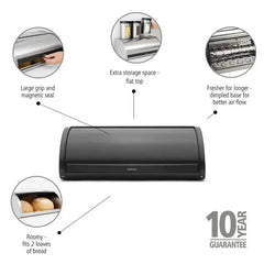 Brabantia Bread Bin Roll Top Matt Black