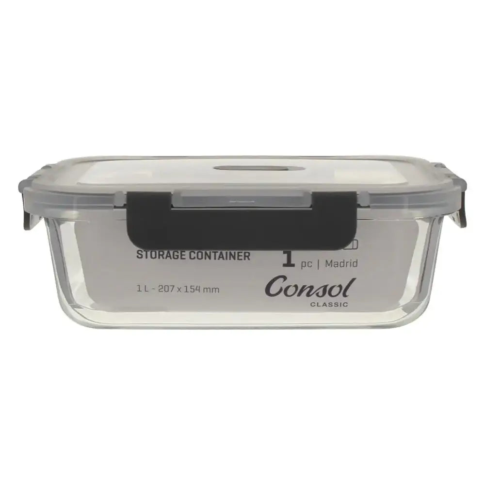 Consol Madrid Rectangular Glass Food Storage Container 1.0L
