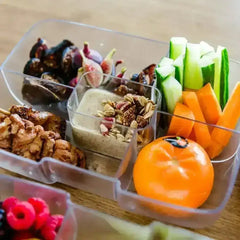 Crunchbox Classic 5 Compartment Lunchbox Aqua Frenchie