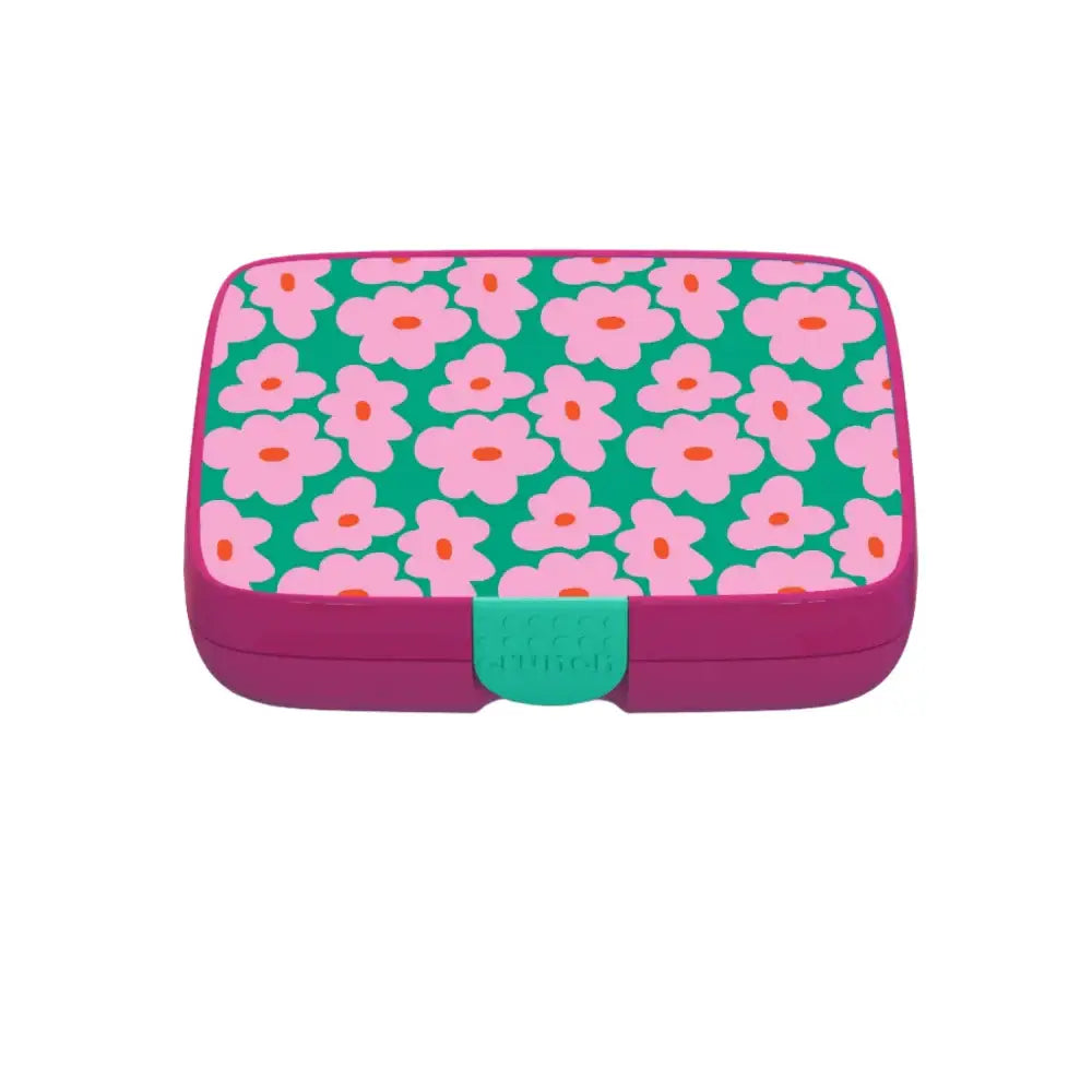 Crunchbox Classic 5 Compartment Lunchbox Pink Flower