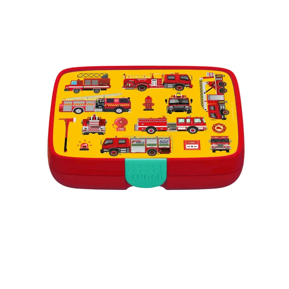Crunchbox Classic 5 Compartment Lunchbox Red Firetruck