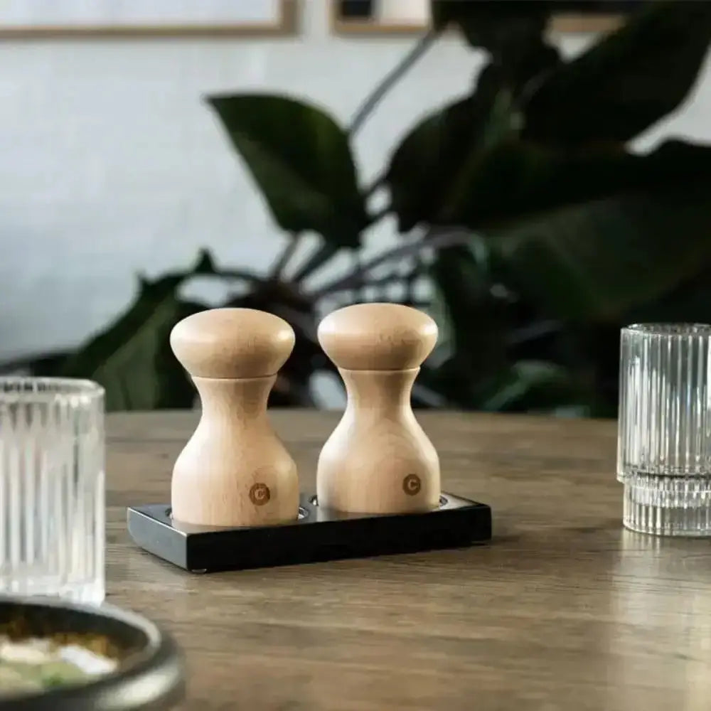 CrushGrind Lyon Natural Salt & Pepper Grinder Set