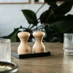 CrushGrind Lyon Natural Salt & Pepper Grinder Set
