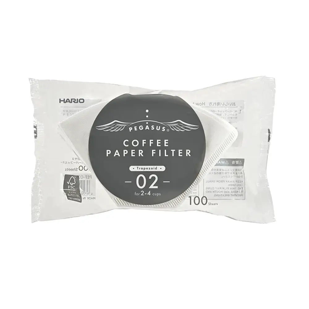Hario Pegasus Paper Filter 02 100 Pack Bleached