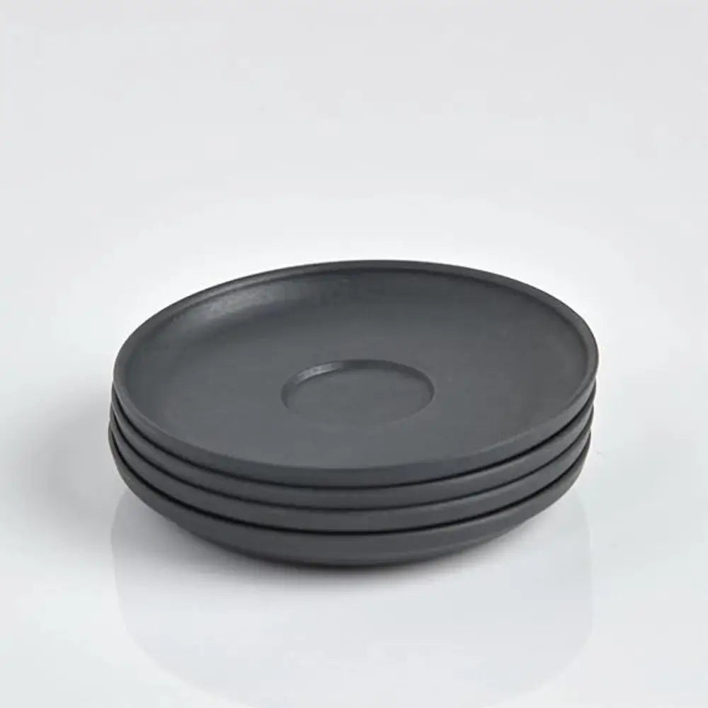 Huskee Charcoal Espresso Saucer Set of 4