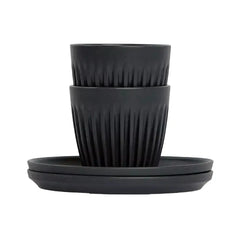 Huskee Espresso Cup and Saucer Charcoal 90ml Set of 2
