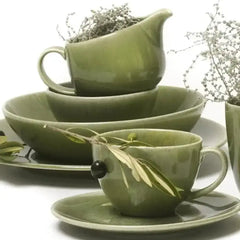 Jan Ashes & Olive Cereal Bowls Green Set of 4