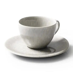 Jan Ashes & Olive Cups with Saucers Grey Set of 4