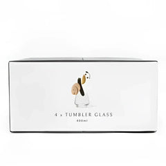 Jan Crystal Tumbler Glasses 400ml Set of 4