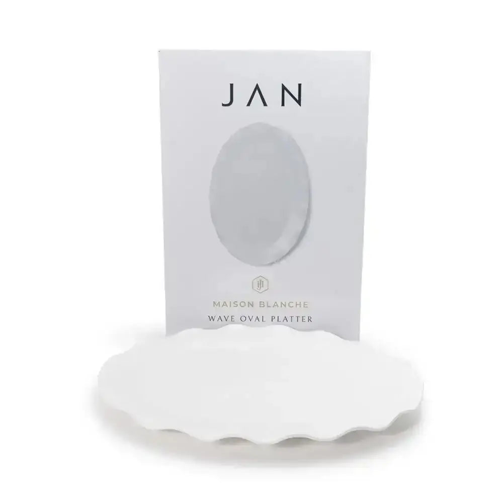 Jan Maison Blanche Fine China Baroque Oval Platter 41cm