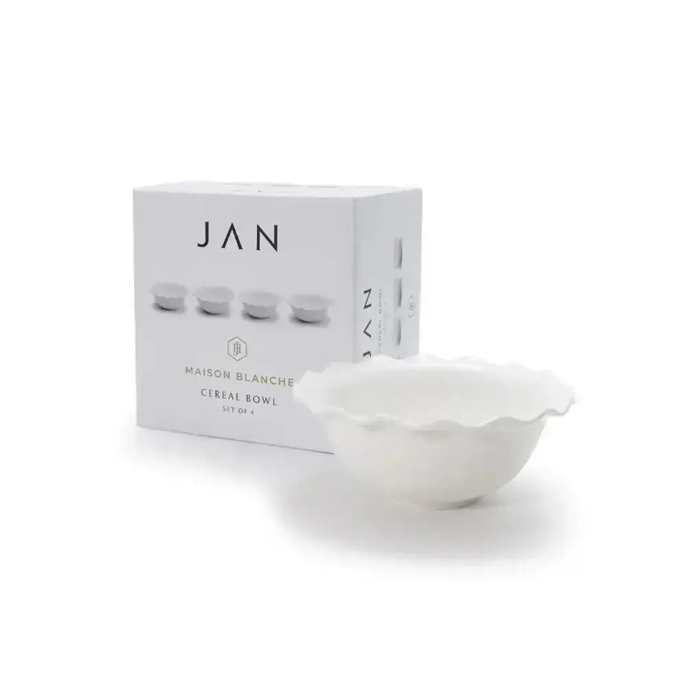 Jan Maison Blanche Fine China Cereal Bowl Set of 4