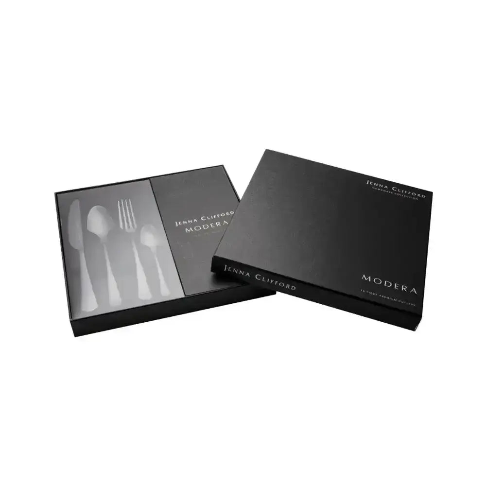 Jenna Clifford Modera Satin Black Cutlery Set 16 Piece